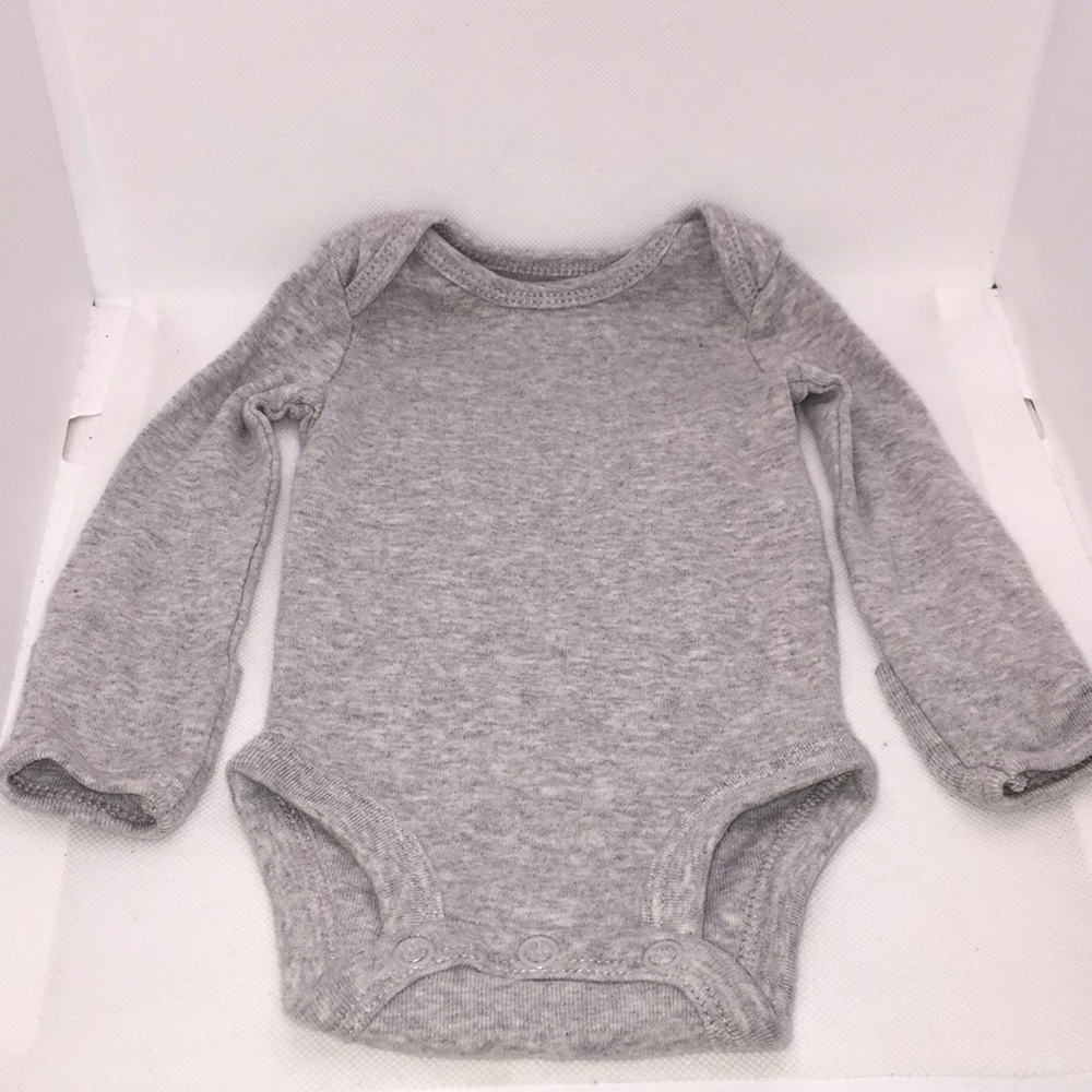 Carter’s Newborn Bodysuit Diaper Shirt with Mitts Grey NB Unisex
